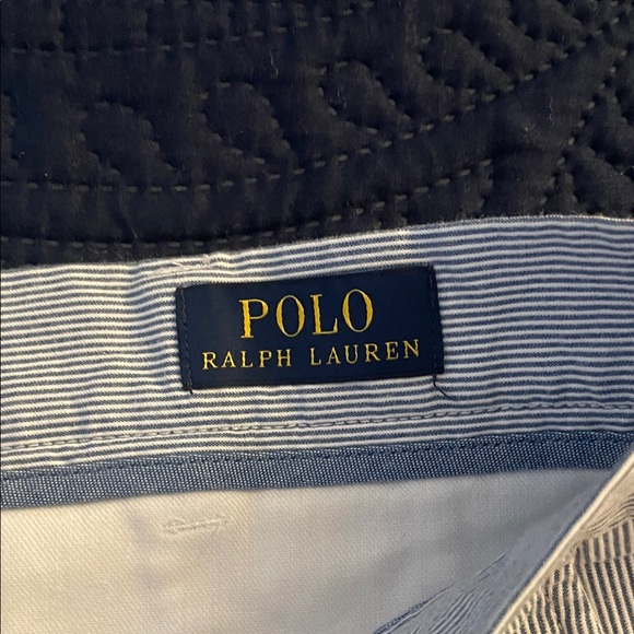 Polo Ralph Lauren Men's Blue and White Striped Flat Front Shorts - Picture 2 of 5